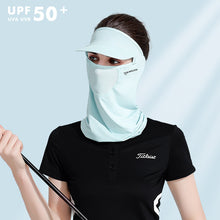 Load image into Gallery viewer, Summer Full Face Sunscreen Ice Silk Mask With Brim Lengthened Neck Guard Mouth And Nose Breathable Design Outdoor Cycling Golf UV Face-Kini
