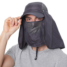 Load image into Gallery viewer, Summer Cool Sunblock Camouflage Hat With Detachable Hat Curtain and mask Outdoor Fishing Mountaineering Quick Drying Breathable UV Resistant Baseball Cap
