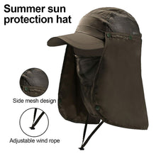 Load image into Gallery viewer, Summer Cool Sunblock Camouflage Hat With Detachable Hat Curtain and mask Outdoor Fishing Mountaineering Quick Drying Breathable UV Resistant Baseball Cap
