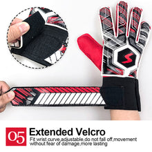 Load image into Gallery viewer, 1 Pair Football Goalkeeper Latex Gloves Anti-Collision Anti-Slip Breathable Finger Protectors Gloves Football Training Competition Protective Equipment
