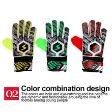 Load image into Gallery viewer, 1 Pair Football Goalkeeper Latex Gloves Anti-Collision Anti-Slip Breathable Finger Protectors Gloves Football Training Competition Protective Equipment
