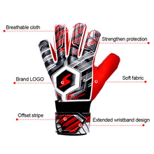 Load image into Gallery viewer, 1 Pair Football Goalkeeper Latex Gloves Anti-Collision Anti-Slip Breathable Finger Protectors Gloves Football Training Competition Protective Equipment

