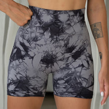Load image into Gallery viewer, High-Waisted Tie-Dye Sports Yoga Pants Abdomen Tighten Hip Lift Fitness Seamless Stretch Shorts
