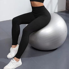 Load image into Gallery viewer, Thread Solid Color Yoga Pants Belly Lift Hip High Waist Tight Sports Pants Sweat Absorbent Breathable Sportswear
