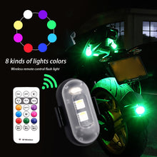 Load image into Gallery viewer, Magnets RGB Led Aircraft Strobe lights Motorcycle Lights LED Flash Position Wireless Light Aircraft Airplane Helicopter Warning Lights

