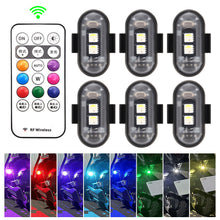 Load image into Gallery viewer, Magnets RGB Led Aircraft Strobe lights Motorcycle Lights LED Flash Position Wireless Light Aircraft Airplane Helicopter Warning Lights
