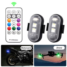 Load image into Gallery viewer, Magnets RGB Led Aircraft Strobe lights Motorcycle Lights LED Flash Position Wireless Light Aircraft Airplane Helicopter Warning Lights
