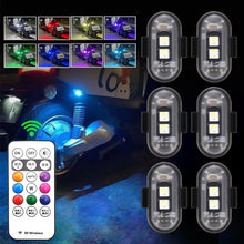Load image into Gallery viewer, Magnets RGB Led Aircraft Strobe lights Motorcycle Lights LED Flash Position Wireless Light Aircraft Airplane Helicopter Warning Lights
