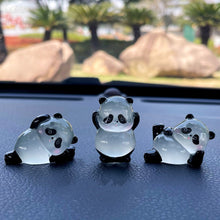 Load image into Gallery viewer, Car Rearview Mirror Decoration Center Console Small Luminous Panda Doll Resin Ornament Auto Interior Accessories
