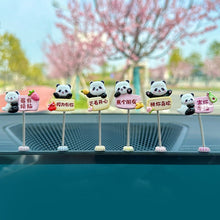 Load image into Gallery viewer, 6Pcs Car Rearview Mirror Decoration Center Console Resin Doll Ornament Small Cute Pandas Interior Accessories Bicycle Auto Ornament
