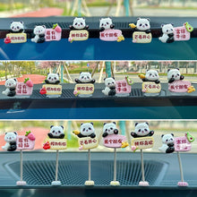 Load image into Gallery viewer, 6Pcs Car Rearview Mirror Decoration Center Console Resin Doll Ornament Small Cute Pandas Interior Accessories Bicycle Auto Ornament
