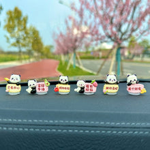 Load image into Gallery viewer, 6Pcs Car Rearview Mirror Decoration Center Console Resin Doll Ornament Small Cute Pandas Interior Accessories Bicycle Auto Ornament
