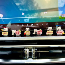 Load image into Gallery viewer, 6Pcs Car Rearview Mirror Decoration Center Console Resin Doll Ornament Small Cute Pandas Interior Accessories Bicycle Auto Ornament
