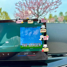 Load image into Gallery viewer, 6Pcs Car Rearview Mirror Decoration Center Console Resin Doll Ornament Small Cute Pandas Interior Accessories Bicycle Auto Ornament
