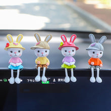 Load image into Gallery viewer, 4Pcs Cute Rabbit Car Interior Dashboard Ornaments Gifts Center Console Decoration Auto Accessories for Office Home Car
