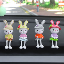 Load image into Gallery viewer, 4Pcs Cute Rabbit Car Interior Dashboard Ornaments Gifts Center Console Decoration Auto Accessories for Office Home Car
