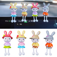 Load image into Gallery viewer, 4Pcs Cute Rabbit Car Interior Dashboard Ornaments Gifts Center Console Decoration Auto Accessories for Office Home Car
