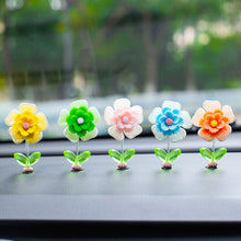 Load image into Gallery viewer, 5Pcs Car Interior Shaking Head Beautiful Daisy Flowers Ornament Decoration Shake Head Decor Double-sided Tape
