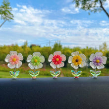 Load image into Gallery viewer, 5Pcs Cartoon Car Interior Shaking Head Sunflowers Ornament Decoration with Spring Shake Head Decor Double-sided Tape
