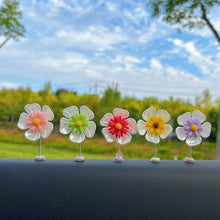 Load image into Gallery viewer, 5Pcs Cartoon Car Interior Shaking Head Sunflowers Ornament Decoration with Spring Shake Head Decor Double-sided Tape
