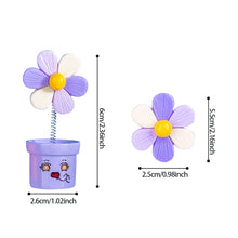 Load image into Gallery viewer, 5Pcs Cartoon Car Interior Shaking Head Colourful Flower Ornament Decoration Spring Shake Head Sunflowers Decor Double-sided Tape
