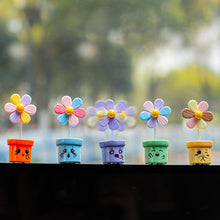 Load image into Gallery viewer, 5Pcs Cartoon Car Interior Shaking Head Colourful Flower Ornament Decoration Spring Shake Head Sunflowers Decor Double-sided Tape
