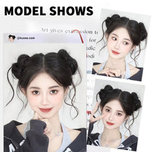 Load image into Gallery viewer, Double Marubo Head Wig Simulation Hair Fluffy and Lazy Lovely Blossom Head Pan Hair Wig Hair Rope

