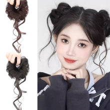 Load image into Gallery viewer, Double Marubo Head Wig Simulation Hair Fluffy and Lazy Lovely Blossom Head Pan Hair Wig Hair Rope
