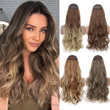 Load image into Gallery viewer, Highlight dyeing Female Long Hair Synthetic Fiber Long Hair Wig False Hair Piece One Piece Seamless Simulation Hair Extensions
