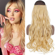 Load image into Gallery viewer, Highlight dyeing Female Long Hair Synthetic Fiber Long Hair Wig False Hair Piece One Piece Seamless Simulation Hair Extensions
