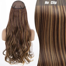 Load image into Gallery viewer, Highlight dyeing Female Long Hair Synthetic Fiber Long Hair Wig False Hair Piece One Piece Seamless Simulation Hair Extensions
