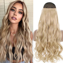 Load image into Gallery viewer, Highlight dyeing Female Long Hair Synthetic Fiber Long Hair Wig False Hair Piece One Piece Seamless Simulation Hair Extensions
