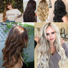 Load image into Gallery viewer, Highlight dyeing Female Long Hair Synthetic Fiber Long Hair Wig False Hair Piece One Piece Seamless Simulation Hair Extensions
