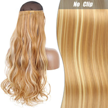Load image into Gallery viewer, Highlight dyeing Female Long Hair Synthetic Fiber Long Hair Wig False Hair Piece One Piece Seamless Simulation Hair Extensions
