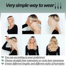 Load image into Gallery viewer, Highlight dyeing Female Long Hair Synthetic Fiber Long Hair Wig False Hair Piece One Piece Seamless Simulation Hair Extensions
