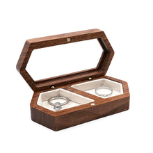 Load image into Gallery viewer, Ring Box Jewelry Storage Black Walnut Wooden Box Two Grids For Women Portable Storage Box Gift 2024 Trend Decoration
