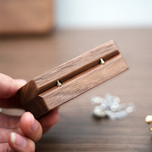 Load image into Gallery viewer, Ring Box Jewelry Storage Black Walnut Wooden Box Two Grids For Women Portable Storage Box Gift 2024 Trend Decoration
