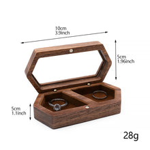 Load image into Gallery viewer, Ring Box Jewelry Storage Black Walnut Wooden Box Two Grids For Women Portable Storage Box Gift 2024 Trend Decoration
