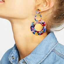 Load image into Gallery viewer, Geometric Circle Acrylic Earrings Without Piercing Big Round Earring For Women Jewlery Delicate Accessory Gift 2024 Trend
