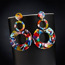 Load image into Gallery viewer, Geometric Circle Acrylic Earrings Without Piercing Big Round Earring For Women Jewlery Delicate Accessory Gift 2024 Trend
