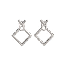 Load image into Gallery viewer, Geometric Square Earrings Female Ear Jackets Gold Silver Modern Stainless Steel Jewelry Gift Delicate accessory

