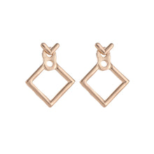 Load image into Gallery viewer, Geometric Square Earrings Female Ear Jackets Gold Silver Modern Stainless Steel Jewelry Gift Delicate accessory
