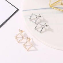 Load image into Gallery viewer, Geometric Square Earrings Female Ear Jackets Gold Silver Modern Stainless Steel Jewelry Gift Delicate accessory
