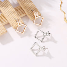 Load image into Gallery viewer, Geometric Square Earrings Female Ear Jackets Gold Silver Modern Stainless Steel Jewelry Gift Delicate accessory
