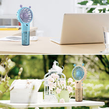 Load image into Gallery viewer, Handheld Spray Mini Air Conditioner USB Rechargeable Portable Humidifier Mist Cooler Cooling Spray Humidifier Fan for Home Office
