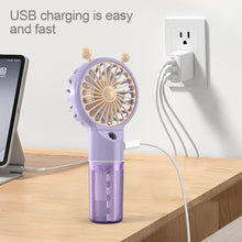 Load image into Gallery viewer, Handheld Spray Mini Air Conditioner USB Rechargeable Portable Humidifier Mist Cooler Cooling Spray Humidifier Fan for Home Office
