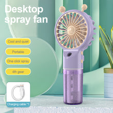 Load image into Gallery viewer, Handheld Spray Mini Air Conditioner USB Rechargeable Portable Humidifier Mist Cooler Cooling Spray Humidifier Fan for Home Office
