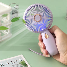 Load image into Gallery viewer, Mini Handheld Small Fan Portable Night Light Silent Office Desk Student On Dormitory Charging Outdoor Hand Holding Fan Small

