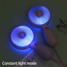 Load image into Gallery viewer, Mini Handheld Small Fan Portable Night Light Silent Office Desk Student On Dormitory Charging Outdoor Hand Holding Fan Small
