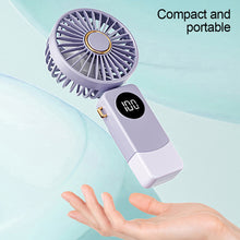 Load image into Gallery viewer, 1Pc 1200mAh USB Rechargeable Fan Portable Handheld Fold Office Desktop Folding Electric Digital Fan with Base Wind Cooling Fan
